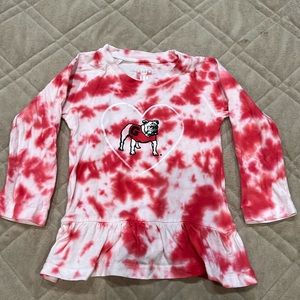 Wes and Willy 24M  UGA tie-dyed long sleeve tunic